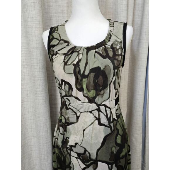 Simply Vera Wang Petite M Maxi Dress Womens‎ Floral Black Grey Green Watercolor - Picture 2 of 9